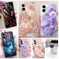 For Vivo Y29s 5G / Y19e India / Vivo Y04 Phone Case Colorful Butterflu Flower Bowknot Soft TPU Silic