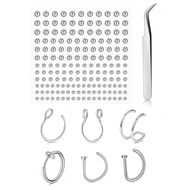 8Pcs Fake Piercings Fake Nose Ring Fake Nose Piercings Fake Septum Non Piercing Fake Lip Ring Fake N