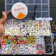 BEAD SET 1 BOX DIY BEADS KIT - BEAD BRACELET BEADS - SAND BEAD BEADS (FREE ELASTIC STRING)
