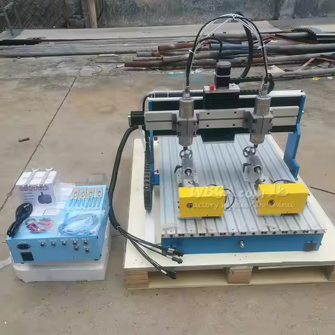 LY 6090L-1.5KW 3axis 4axis Double-spindles Cnc Machine Linear Guide Rail Engraving Drilling CNC Rout