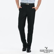 Emilio Valentino 范倫提諾涼感紗平面西裝褲-黑