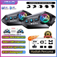 (🔥MY Stock🔥)JZAQ Y12Pro Motorcycle Bluetooth Intercom CrossBrand intercom,800mah Helmet Bluetooth
