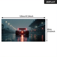 TEMU 1pc Modern F1 Car On Wet Track At Night Canvas Art Print, 2d Flat Wall Decor For Living Room, B