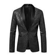 Nam Bling Bling Phù Hợp Với Áo Khoác Thoải Mái Phù Hợp Với Giải Trí Thời Trang Hộp Đêm Hiệu Suất Áo