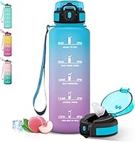 Grsta Water Bottle, 1 5 Litre, Leak-Proof, Water Bottle with Straw, Secure Locking, Sports Water Bot