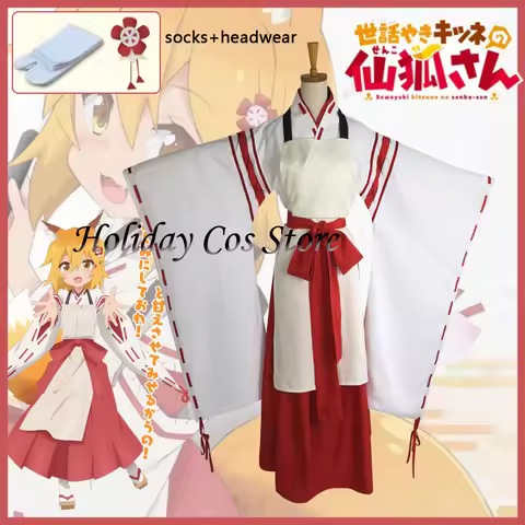 Anime The Fox Senko San Cosplay Costume Kimono Sewayaki Kitsune no Senko-san Cosplay Fox Tail and Ea