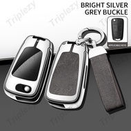 Genuine Leather Zinc Alloy Car Flip Key Case Cover Shell Fob For Chevrolet Chevy Captiva Opel Car-stying Protector Holder