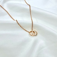 Cartier Love 雙環項鍊 鏈長44cm 新款 P字頭 18K玫瑰金 24年保卡