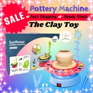 【SG Sell】Kid Easy Spin Ceramic Machine Pottery Wheel FREE Items Educational Creative DIY Art and Craft Home Based Learni