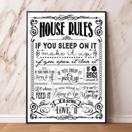 AnimeInspired Family Rules  Friendship Quotes Modern Wall Art Poster for Living Room Baoyu Art