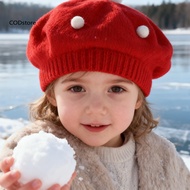 KDCOD* Kids Beret Hat Cute Baby Beret Hat French Style Baby Beret Hat with Plush Ball Anti-slip Elas