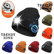 TRENDYZONE Headlamp Cap, Headphones Removable Bluetooth Beanie Hat, Unique With Light Rechargeable S