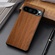 【AA NEW】 Case for Google Pixel 9 10 Pro XL 9A coque durable wooden pattern leather cover for google