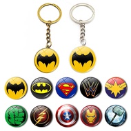 New Product Accessories Marvel Captain America Superman Batman Badge Time Gem Keychain Pendant