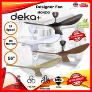DEKA+ MONZIO Ceiling fan 56inch DC Motor Designer Fan Wood Design Walnut Pine Wood Hall Wind Strong