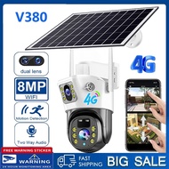 V380 Pro Solar-powered Surveillance Camera with Infrared Night Vision and Water Resistance