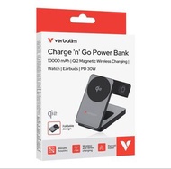 Verbatim Qi2 15W PD 30W 磁吸無線充電行動電源（支援手機、Apple Watch 與耳機）10000mAh CCC 認證