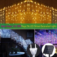 Raya 5.2 Meters 216 LED Icicle Curtain String Lights Droop 40 60 cm Muharram Solar Outdoor Decoratio