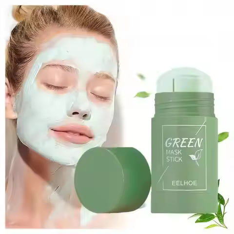 Green Tea Eggplant Solid Mask Deep Cleansing Oil Control Balance Antioxidan Shrink Pores Remove Blac