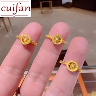 18k แหวนอิตาลีแท้ 0.6 กรัมแหวนทอง 96.5% ทอง 96.5% เครื่องประดับสำหรับผู้หญิงทนทานลูกปัดตาแมวหมุนแหวน