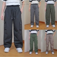 Long Cargo Pants Uni Umbrella Fabric Loose Leg Ends With Drawstring And Elastic Legs Can Be Worn By 