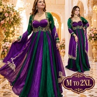 2026 SEPT EMBROIDERED SEQUENCE WORK BOLLYWOOD ANARKALI DRESS | GREEN PURPLE ANARKALI GOWN | PARTY WE