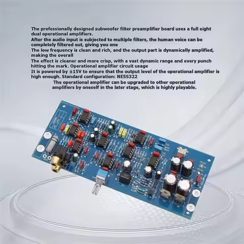 Upgraded Subwoofer Preamplifier Board For DIY Speaker Amplifier 8Pcs NE5532 OPAMP Low Pass Filter Au