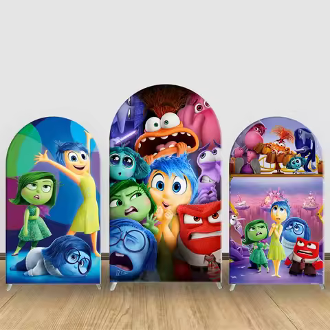 Inside Out Arch Backdrop Cover Disney Theme for BabyShower Colorful Kids Birthday Party Decor Wall C