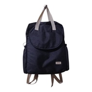 Ermy Black Canvas Backpack Shoulder Bag (Preloved)