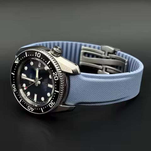 Round Curve End Watch Belt 20mm 21mm 22mm Waterproof FKM Rubber Watch Strap Band Men's Women Watchba
