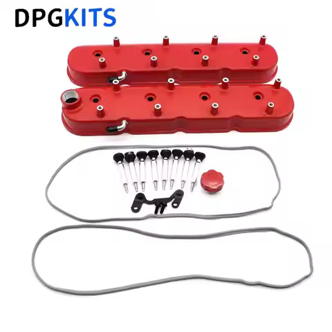 2pcs 241-113 New Aluminum Gloss Red Tall LS Valve Covers For Chevy LS1 LS2 LS3 LS6 LS7 Engine