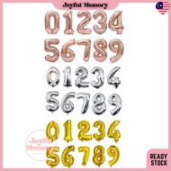 Joyful Memory 16 inch Number Foil Balloon 0-9 Number Balloon Zero to Nine Number Balloon (16 inches)