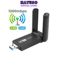 USB wifi receiver Natuso WD46 1200mbps 2 antennas upgrade WiFi to 5G for laptop computers with 2.4G 