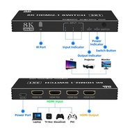 8K HDMI 2.1 Switch 3X1 4X1 5X1 4K 120Hz HDMI Switcher 5 In 1 Out 8K HDMI Switch Selector 48Gbps Dolby Vison For Xbox Series PS5 HD connectors