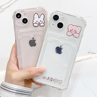 ❤️ReadyStock❤️ เคสไอโฟน เคส IPhone กันกระแทกเคสใส่บัตร เคสซิลิโคนใส เคสใสทรงสี่เหลี่ยม เคสใส่บัตร ใส่การ์ดรูปการ์ตูน น่ารัก สำหรับ IPhone 11 Iphone 12 Pro Max Iphone 7 Plus Iphone 8 Plus Iphone Xr Xs Max SE2020 Iphone 7 8 11 12 13 Pro Max