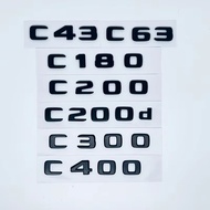 3D ABS Black C63 C43 C180 C220d C300 Logo Letters 4MATIC Badge Car Rear Star Sticker AMG Emblem For 