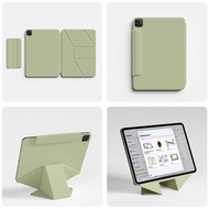 ZOYU | เคส iPad Air 7 พับได้ น้ำหนักเบา มีช่องใส่ปากกาและคลิปแม่เหล็กสองด้าน สีเขียว 13 นิ้ว