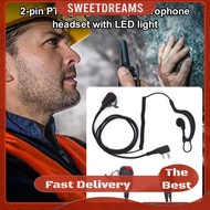 K Plug Walkie Talkie Earpiece with Mic 2 Pin PTT Microphone Headset Earpiece Ear Hook Earpiece for B