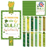 [GEX] 24 Sets St. Patri's Day Gifts Bulk Shamro Luy Clover Rulers With Cards Irish Day Ireland Gifts