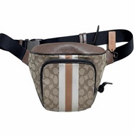 Coach 經典 C 簽名帆布條紋腰包 / 胸包