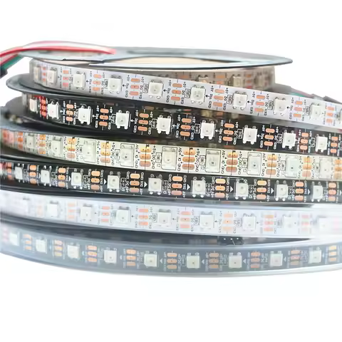 0.5m 1m 2m 3m 5m 5050 RGB Full Color LED Pixe Strip ws2812b WS2812 2812b LED Strip DC5V Smart Pixel 