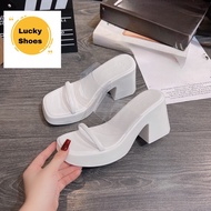 Dép nữ cao gót 7p quai bún quai trong- đế xuồng êm chân- 1081