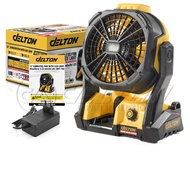 DELTON พัดลมไร้สาย พัดลม 12 นิ้ว 2 ระบบ AC/DC พร้อมไฟ LED Light ปรับความสว่างได้ พัดลมแบตเตอรี่ ปรับ