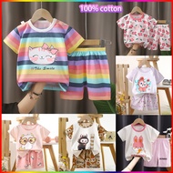 🔥Best Selling🔥100% Cotton Baby Girl Tshirt Short-Sleeved Clothing Set/ Baby clothing Set/Baju set bu