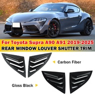 For Toyota Supra A90 A91 2019-25 Black/Carbon ABS Rear Window Louver Cover Trims