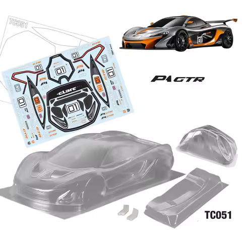 1/10 P1 GTR On Road Car Clear Body Shell W/Rear Wing / Light Buckle for Rc Drift Car Kyosho Tamiya T