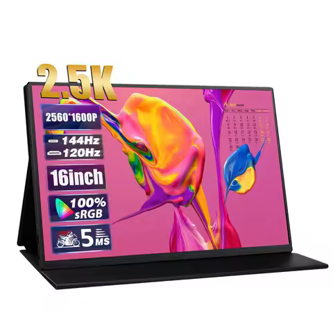 16" 2K 144Hz Portable Gaming Monitor 100% FHD with 300Nits Type-C HDMI External Screen For PS4/5 Swi