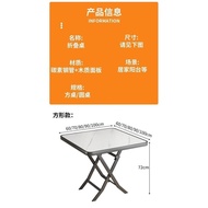 Folding Square Table Small Dining Table for Rental Room Simple Modern Foldable Table Portable Outdoor round Table Small