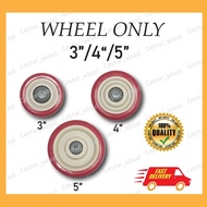 3", 4", 5" HEAVY DUTY MAROON PU CASTOR/CASTER ROLLER RODA WHEEL/REPLACEMENT TROLLEY TROLLEY WHEEL