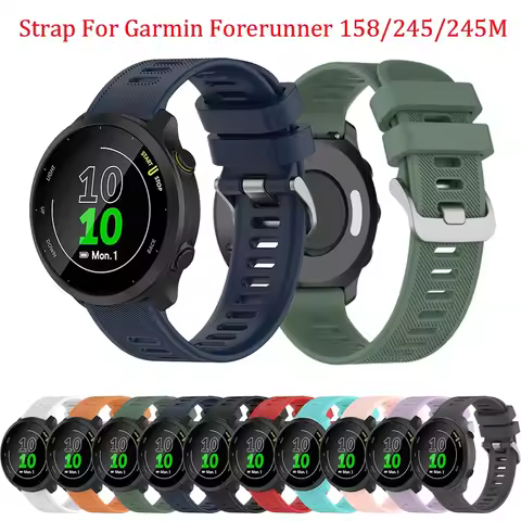 Silicone Strap For Garmin Forerunner 158 245 Vivoactive 3 vivoMove Luxe Venu SQ Wrist band Bracelet